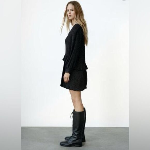 ZARA MICRO DOT MINI DRESS - Picture 2 of 5